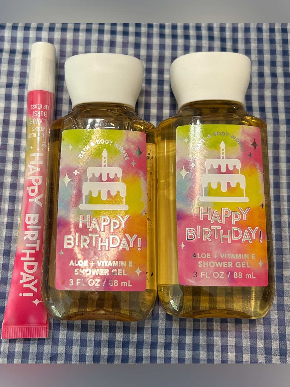 Bath & Body Works Pink and Gold Happy Birthday Set